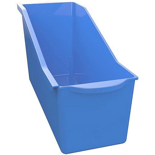 Deflecto Antimicrobial Kids Book Bin 7.35" Height x 14.20" Width x 5.34" Depth - Antimicrobial, Lightweight, Portable, Mold Resistant, Mildew Resistant, Stackable, Handle - Blue - Polypropylene - 1 Each (39508BLU)