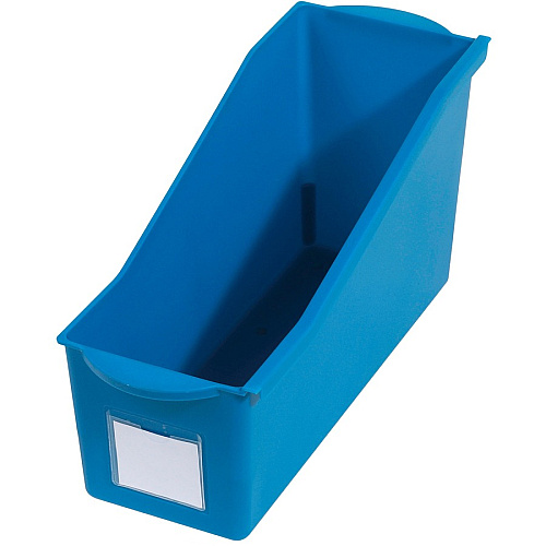 Deflecto Antimicrobial Kids Book Bin 7.35" Height x 14.20" Width x 5.34" Depth - Antimicrobial, Lightweight, Portable, Mold Resistant, Mildew Resistant, Stackable, Handle - Blue - Polypropylene - 1 Each (39508BLU)