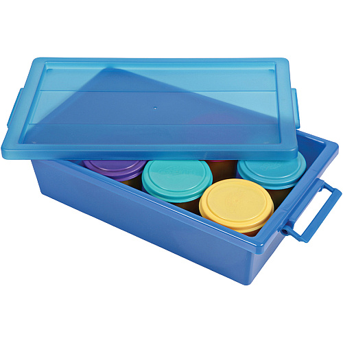 Deflecto Little Artist Antimicrobial Storage Tote 3.07" Height x 11.89" Width x 6.81" Depth - Antimicrobial, Lightweight, Mold Resistant, Mildew Resistant, Handle, Portable, Stackable, Durable, Spill Resistant, Easy to Clean - Blue - Polypropyl (39513BLU)