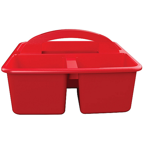 Deflecto Antimicrobial Kids Storage Caddy 3 Compartment(s) - 5.34" Height x 9.37" Width x 9.32" Depth - Antimicrobial, Lightweight, Portable, Mold Resistant, Mildew Resistant, Durable, Washable, Stackable - Red - Polypropylene - 1 Each (39505RED)