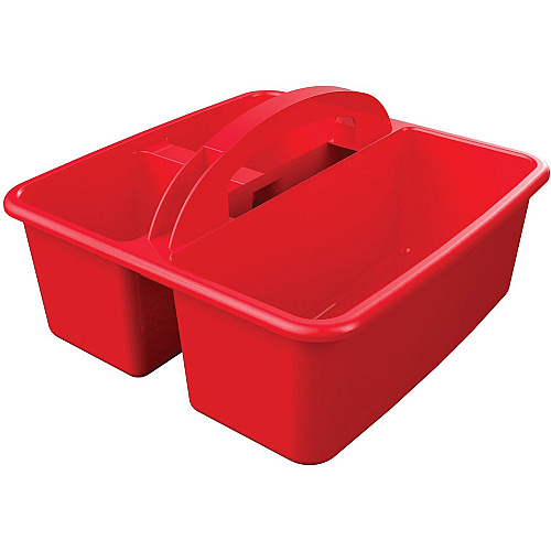 Deflecto Antimicrobial Kids Storage Caddy 3 Compartment(s) - 5.34" Height x 9.37" Width x 9.32" Depth - Antimicrobial, Lightweight, Portable, Mold Resistant, Mildew Resistant, Durable, Washable, Stackable - Red - Polypropylene - 1 Each (39505RED)
