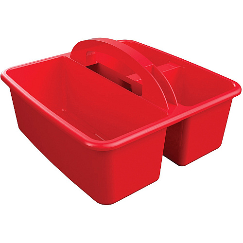 Deflecto Antimicrobial Kids Storage Caddy 3 Compartment(s) - 5.34" Height x 9.37" Width x 9.32" Depth - Antimicrobial, Lightweight, Portable, Mold Resistant, Mildew Resistant, Durable, Washable, Stackable - Red - Polypropylene - 1 Each (39505RED)