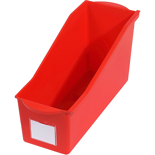 Deflecto Antimicrobial Kids Book Bin 7.35" Height x 14.20" Width x 5.34" Depth - Antimicrobial, Lightweight, Portable, Mold Resistant, Mildew Resistant, Stackable, Handle - Red - Polypropylene - 1 Each (39508RED)