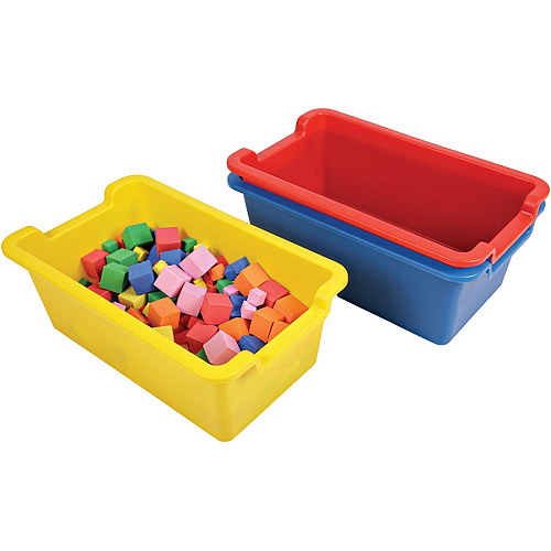 Deflecto Antimicrobial Rectangular Storage Bin 5.06" Height x 13.24" Width x 8.05" Depth - Antimicrobial, Lightweight, Mold Resistant, Mildew Resistant, Handle, Portable, Stackable - Red - Polypropylene - 1 Each (39510RED)