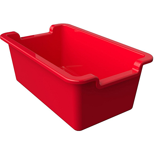 Deflecto Antimicrobial Rectangular Storage Bin 5.06" Height x 13.24" Width x 8.05" Depth - Antimicrobial, Lightweight, Mold Resistant, Mildew Resistant, Handle, Portable, Stackable - Red - Polypropylene - 1 Each (39510RED)