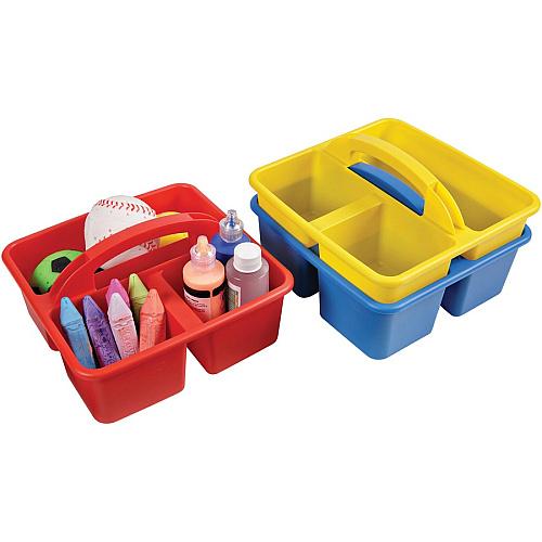 Deflecto Antimicrobial Kids Storage Caddy 3 Compartment(s) - 5.34" Height x 9.37" Width x 9.32" Depth - Antimicrobial, Lightweight, Portable, Mold Resistant, Mildew Resistant, Durable, Washable, Stackable - Yellow - Polypropylene - 1 Each (39505YEL)