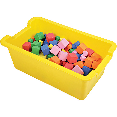 Deflecto Antimicrobial Rectangular Storage Bin 5.06" Height x 13.24" Width x 8.05" Depth - Antimicrobial, Lightweight, Mold Resistant, Mildew Resistant, Handle, Portable, Stackable - Yellow - Polypropylene - 1 Each (39510YEL)