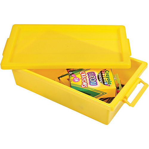 Deflecto Little Artist Antimicrobial Storage Tote 3.1" Height x 11.9" Width x 6.8" Depth - Antimicrobial, Lightweight, Mold Resistant, Mildew Resistant, Handle, Portable, Stackable, Durable, Spill Resistant, Easy to Clean - Yellow - Polypropyle (39513YEL)