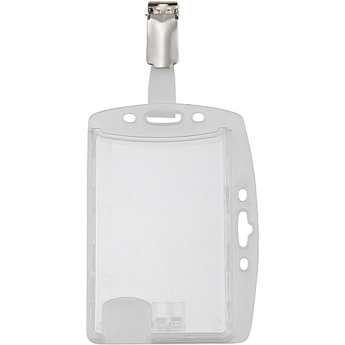 Advantus Plastic ID Card Holders Horizontal/Vertical - Plastic - Clear - Rotating Clip - 25 / Pack (76130)