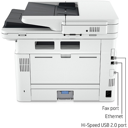 HP LaserJet Pro 4101fdwe Wireless Laser Multifunction Printer - Monochrome - White Copier/Fax/Printer/Scanner - 4800 x 600 dpi Print - Automatic Duplex Print - Up to 80000 Pages Monthly - Color Flatbed Scanner - 1200 dpi Optical Scan - Monochrome (2Z619E)