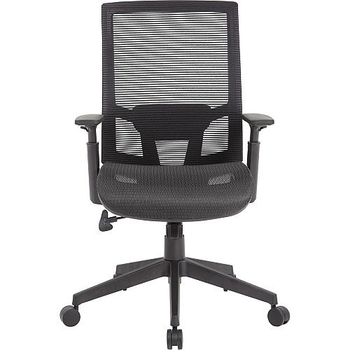 Boss Mesh Task Chair Black Seat Color - Black Back Color - Black Frame Color - 5-star Base - Mesh - Armrest - 1 Each (B6044)