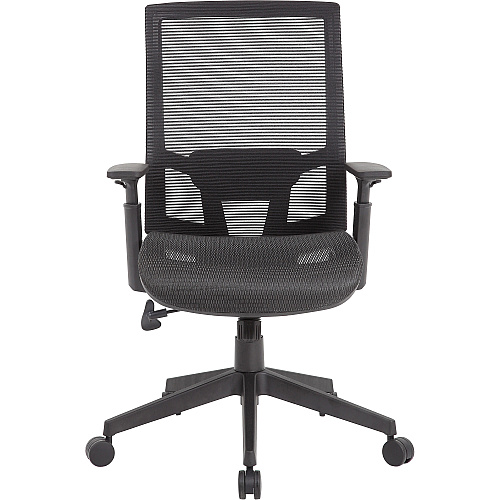 Boss Mesh Task Chair Black Seat Color - Black Back Color - Black Frame Color - 5-star Base - Mesh - Armrest - 1 Each (B6044)