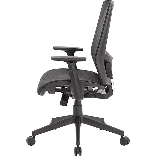 Boss Mesh Task Chair Black Seat Color - Black Back Color - Black Frame Color - 5-star Base - Mesh - Armrest - 1 Each (B6044)