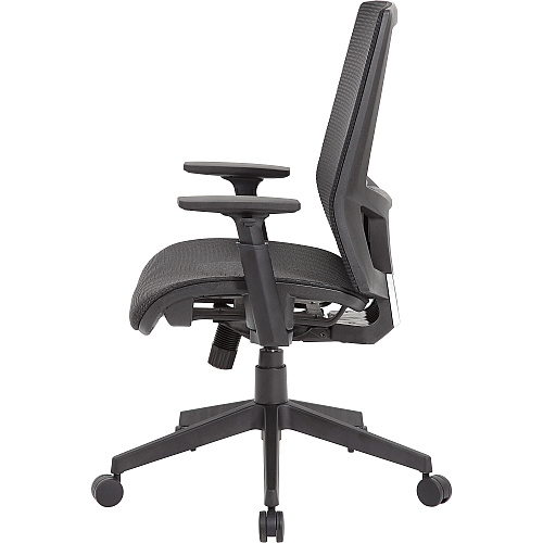 Boss Mesh Task Chair Black Seat Color - Black Back Color - Black Frame Color - 5-star Base - Mesh - Armrest - 1 Each (B6044)