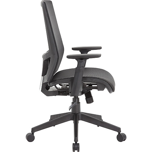 Boss Mesh Task Chair Black Seat Color - Black Back Color - Black Frame Color - 5-star Base - Mesh - Armrest - 1 Each (B6044)