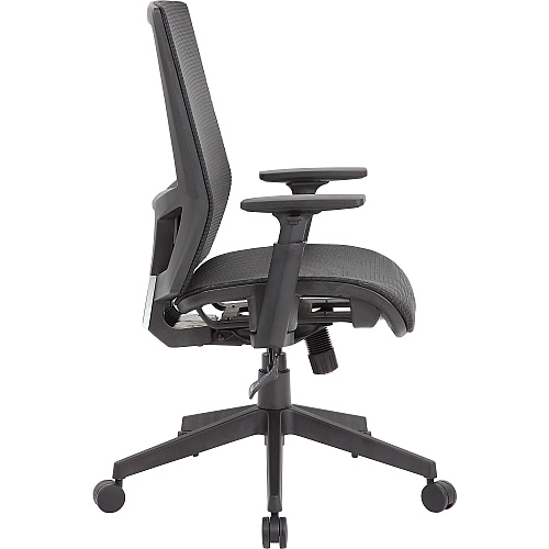 Boss Mesh Task Chair Black Seat Color - Black Back Color - Black Frame Color - 5-star Base - Mesh - Armrest - 1 Each (B6044)