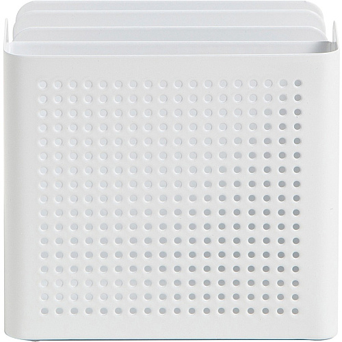 U Brands Perforated Sorter Cup 3.90" Height x 4.40" Width x 4.30" Depth - Durable - White - Metal - 1 Each (5990U0106)