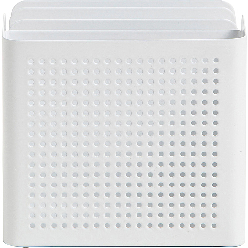 U Brands Perforated Sorter Cup 3.90" Height x 4.40" Width x 4.30" Depth - Durable - White - Metal - 1 Each (5990U0106)