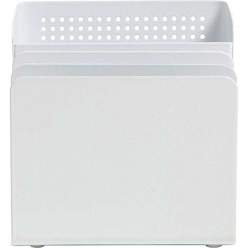 U Brands Perforated Sorter Cup 3.90" Height x 4.40" Width x 4.30" Depth - Durable - White - Metal - 1 Each (5990U0106)