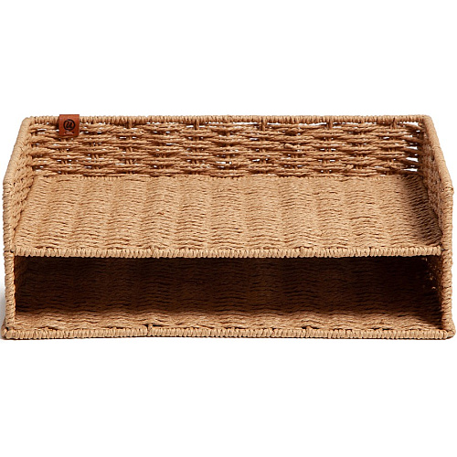U Brands Woven Paper Tray 12.60" Height x 9.70" Width x 4.60" Depth - Sturdy - Brown - 1 Each (6085U0106)