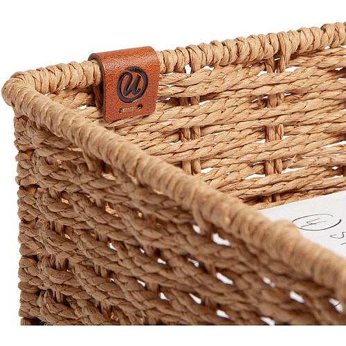 U Brands Woven Paper Tray 12.60" Height x 9.70" Width x 4.60" Depth - Sturdy - Brown - 1 Each (6085U0106)