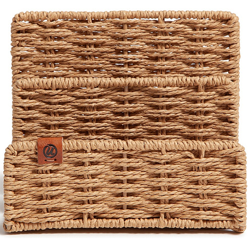 U Brands Woven Letter Sorter 2 Compartment(s) - 5" Height x 6.10" Width x 4.20" Depth - Sturdy - Brown - 1 Each (6088U0112)