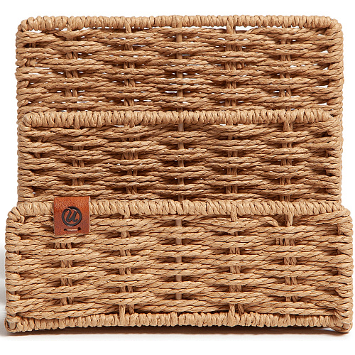 U Brands Woven Letter Sorter 2 Compartment(s) - 5" Height x 6.10" Width x 4.20" Depth - Sturdy - Brown - 1 Each (6088U0112)