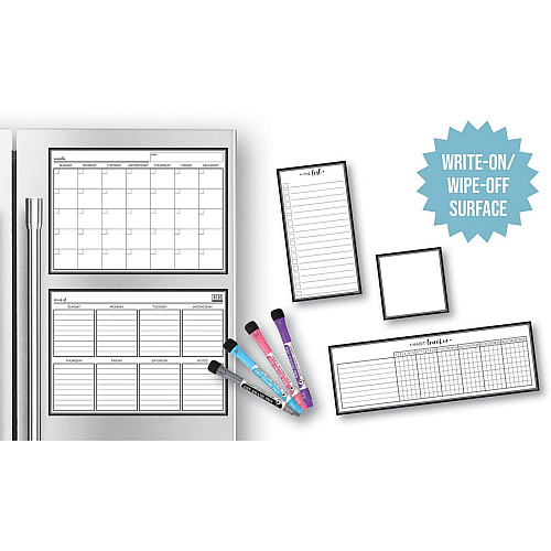 Teacher Created Resources Black & White Dry-Erase Magnetic Calendar Set Black, White - 1 / Pack (77407)
