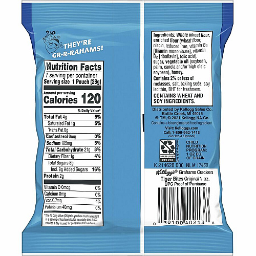 Keebler Grahams Tiger Bites 1 - 1 oz - 150 / Carton (40213)