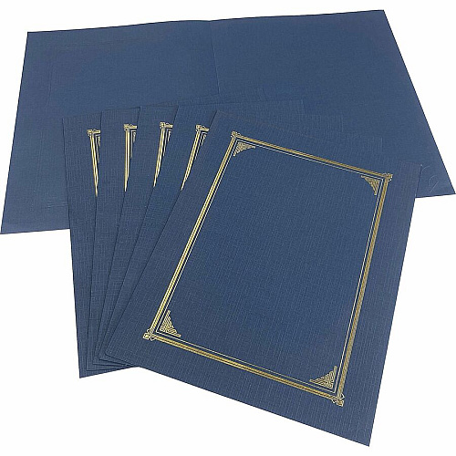 FranklinCovey Geographics Classic Letter Recycled Presentation Cover 8 1/2" x 11" - Card Stock, Linen - Navy Blue - 25 / Box (49519)