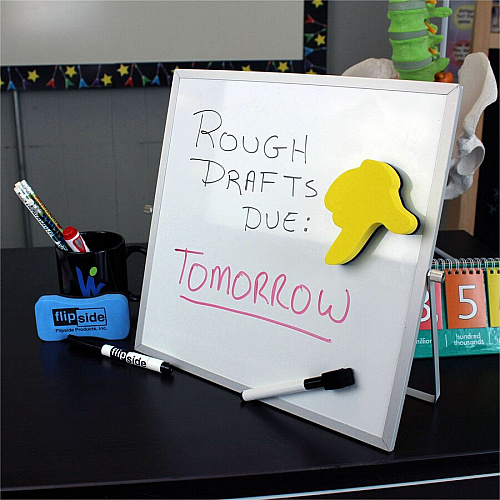 Flipside Products Flipside Dry-Erase Flip Easel 12" (1 ft) Width x 12" (1 ft) Height - White Surface - Magnetic - 1 Each (50005)