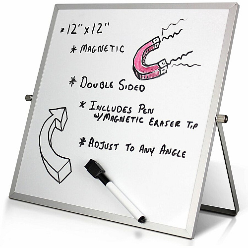 Flipside Products Flipside Dry-Erase Flip Easel 12" (1 ft) Width x 12" (1 ft) Height - White Surface - Magnetic - 1 Each (50005)
