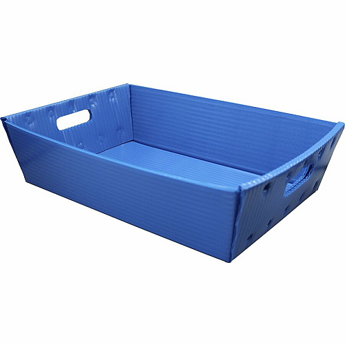 Flipside Products Flipside Plastic Welded Letter Trays 4.50" Height x 18" Width x 12" Depth - Welded, Handle, Compact, Stackable, Storage Space, Durable - Blue - Plastic - 2 / Pack (40361)
