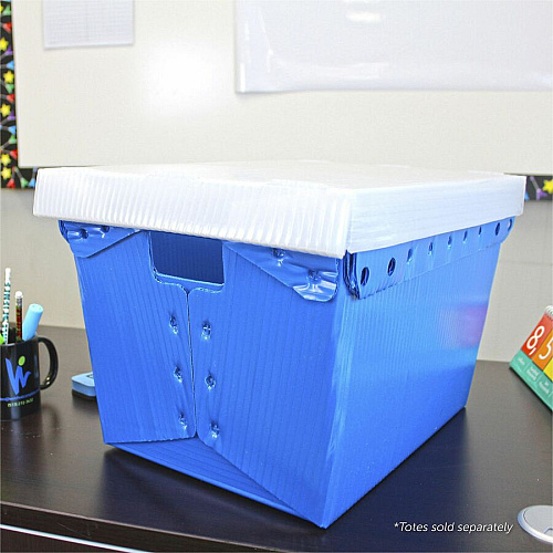 Flipside Products Flipside Translucent Plastic Storage Postal Tote Lid - 4 Pack External Dimensions: 14" Width x 1.3" Depth x 19" Height - Lid Closure - Plastic - Translucent - 4 / Pack (40202)