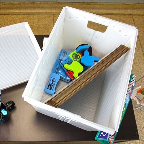 Flipside Products Flipside Translucent Plastic Storage Postal Tote External Dimensions: 13.3" Width x 11.6" Depth x 18.3" Height - Lid Closure - Plastic - Translucent - For Storage, Moving - 2 / Pack (40101)