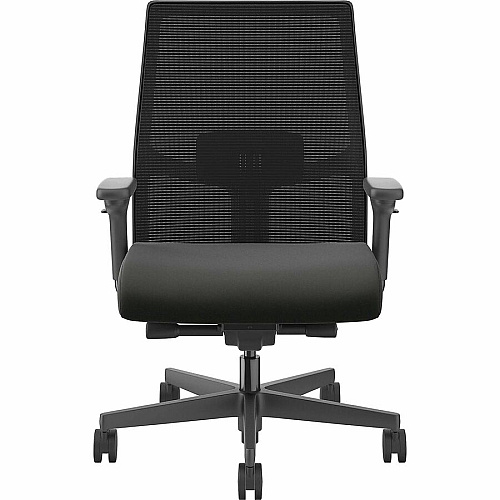 HON Ignition 2.0 Mid-back Big & Tall Task Chair Black Seat Color - Vinyl Seat Material - Black Back Color - Mesh Back Material - Black Frame Color - Mid Back - 5-star Base - Armrest - 1 Each (I2BTVMU10BTN)