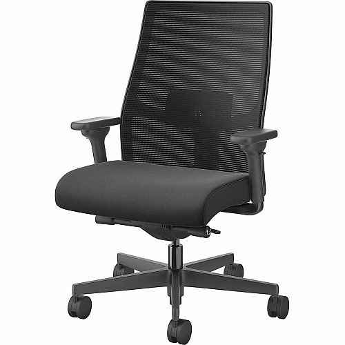 HON Ignition 2.0 Mid-back Big & Tall Task Chair Black Seat Color - Vinyl Seat Material - Black Back Color - Mesh Back Material - Black Frame Color - Mid Back - 5-star Base - Armrest - 1 Each (I2BTVMU10BTN)