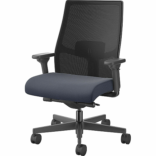 HON Ignition 2.0 Mid-back Big & Tall Task Chair Navy Seat Color - Foam Seat Material - Black Back Color - Black Frame Color - Mid Back - 5-star Base - Armrest - 1 Each (I2BTVMC98BTN)