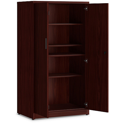 HON 10500 Series Mahogany Laminate Office Desking 66.6" Height x 36" Width x 24" Depth - 5 Shelve(s) - 3 Adjustable Shelf(ves) - Finish: Thermofused Laminate (TFL), Mahogany Laminate (105299NN)