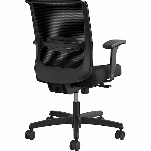 HON Convergence Synchro Tilt Task Chair Black Seat Color - Fabric Seat Material - Black Back Color - Low Back - 5-star Base - Armrest - 1 Each (CMY1ACU10)