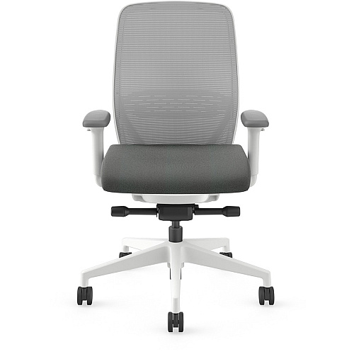HON Nucleus Recharge Task Chair Iron Ore Seat Color - Fabric Seat Material - Fog Back Color - Designer White Frame Color - Armrest - 1 Each (NR12SAFC19DW)
