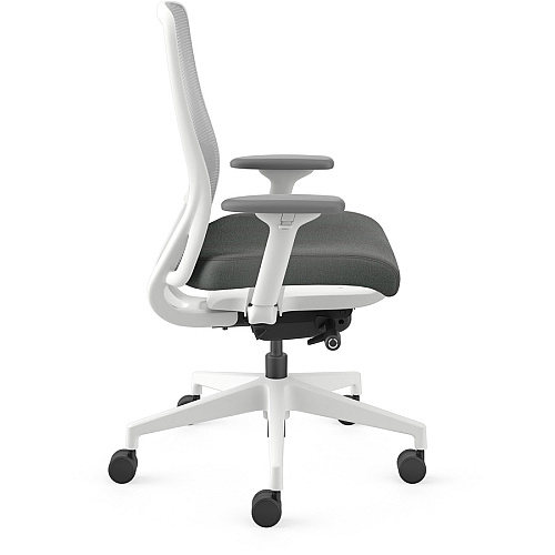 HON Nucleus Recharge Task Chair Iron Ore Seat Color - Fabric Seat Material - Fog Back Color - Designer White Frame Color - Armrest - 1 Each (NR12SAFC19DW)