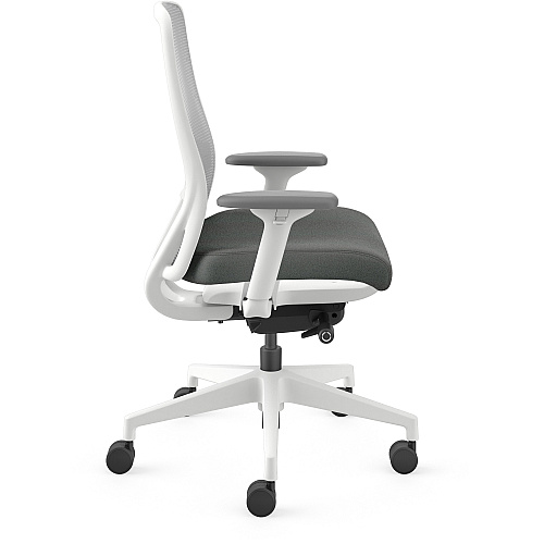 HON Nucleus Recharge Task Chair Iron Ore Seat Color - Fabric Seat Material - Fog Back Color - Designer White Frame Color - Armrest - 1 Each (NR12SAFC19DW)