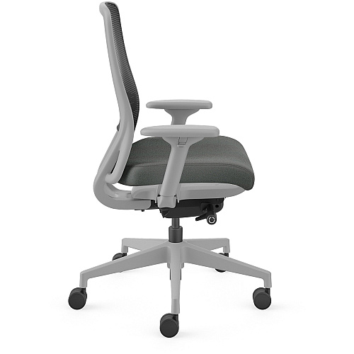 HON Nucleus Task Chair KD Black Seat Color - Fabric Seat Material - Black Back Color - Titanium Frame Color - Armrest - 1 Each (NR12SAMC19BI)