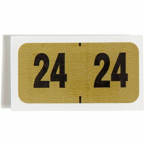 Smead ETYJ Color-Coded Year Labels - Rolls 24 - 3/4" Height x 1/2" Width - Roll - Rectangle - Gold - Laminated - 500 / Roll (68324)
