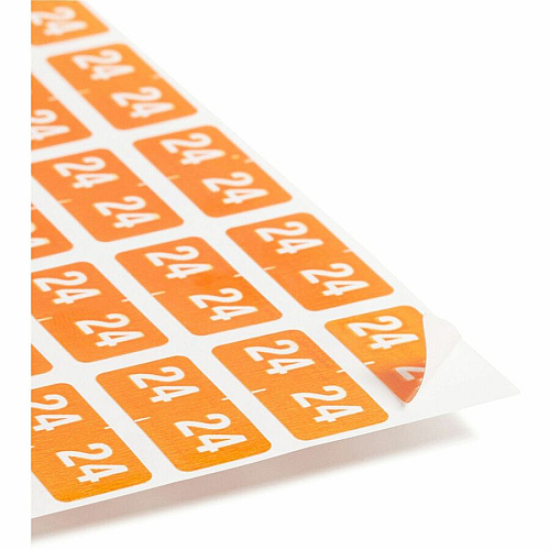 Smead ETS Color-Coded Year Labels 1/2" Height x 1" Width - Rectangle - Orange - Laminated - 10 Total Sheets - 250 Total Label(s) - 250 / Pack (67924)