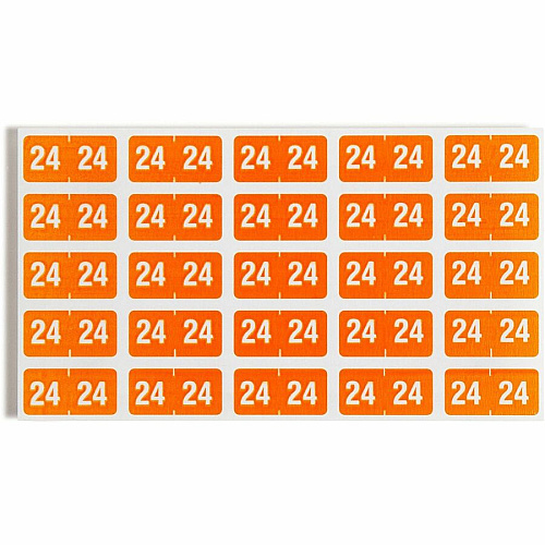 Smead ETS Color-Coded Year Labels 1/2" Height x 1" Width - Rectangle - Orange - Laminated - 10 Total Sheets - 250 Total Label(s) - 250 / Pack (67924)