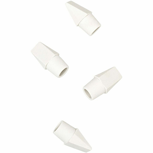 Ticonderoga Pencil Cap Erasers White - Wedge - Vinyl - 25 / Pack - Latex-free, Non-toxic, Smudge-free (X38025)