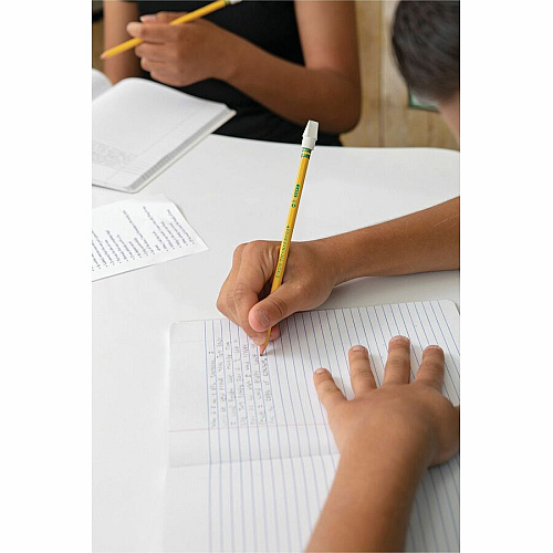 Ticonderoga Pencil Cap Erasers White - Wedge - Vinyl - 25 / Pack - Latex-free, Non-toxic, Smudge-free (X38025)