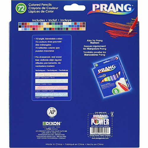 Prang Colored Pencils 3.3 mm Assorted Lead - 72 / Box (X22725)